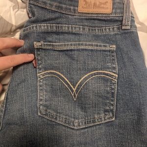 Levi's skinny stretch cutoff full length jean